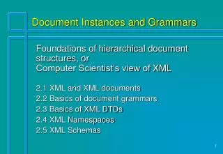 Document Instances and Grammars