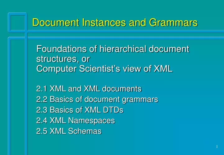 document instances and grammars