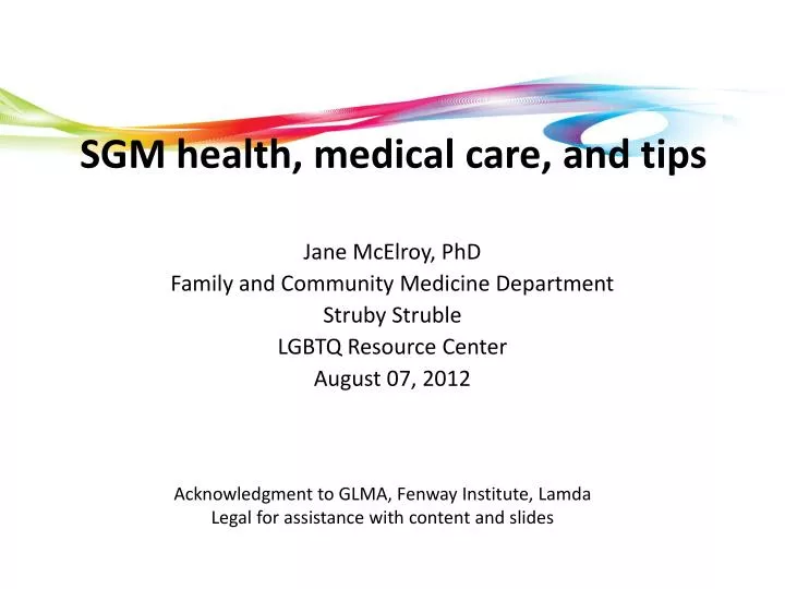 sgm health medical care and tips