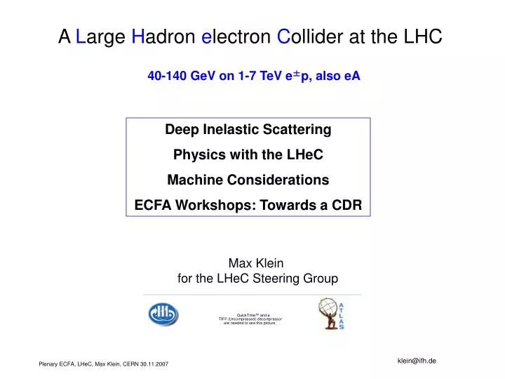 a l arge h adron e lectron c ollider at the lhc 40 140 gev on 1 7 tev e p also ea