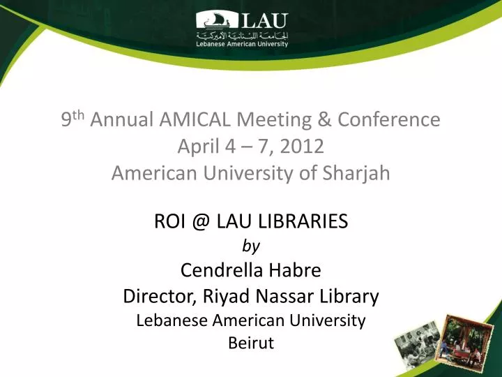 9 th annual amical meeting conference april 4 7 2012 american university of sharjah