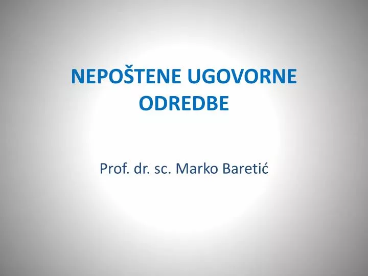 nepo tene ugovorne odredbe