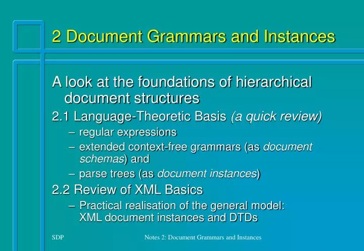 2 document grammars and instances