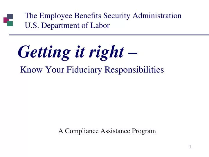 the employee benefits security administration u s department of labor