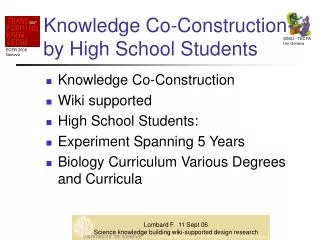 Knowledge Co-Construction by High School Students