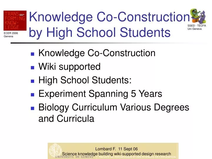knowledge co construction by high school students