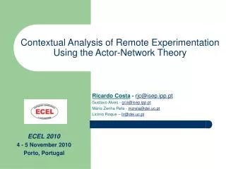 Contextual Analysis of Remote Experimentation Using the Actor-Network Theory
