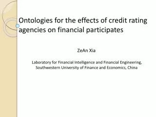Ontologies for the effects of credit rating agencies on financial participates