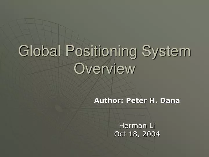 global positioning system overview