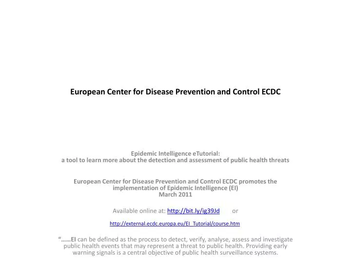 european center for disease prevention and control ecdc
