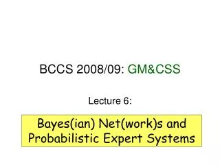 BCCS 2008/09: GM&amp;CSS