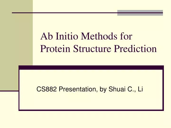 ab initio methods for protein structure prediction