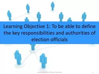Learning Objective -2 : To be able to list down the Election Preparatory Activities