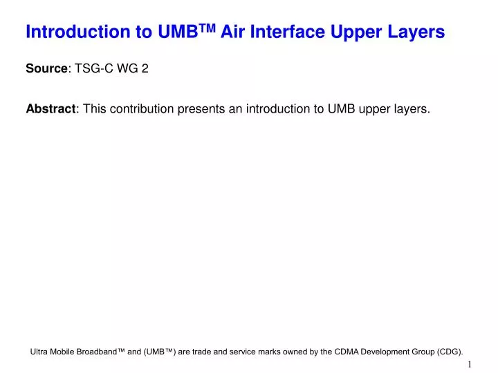 introduction to umb tm air interface upper layers
