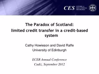 The Paradox of Scotland: limited credit transfer in a credit-based system