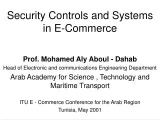 Security Controls and Systems in E-Commerce