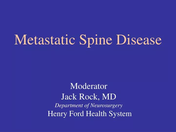 metastatic spine disease