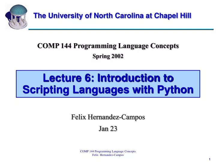 lecture 6 introduction to scripting languages with python