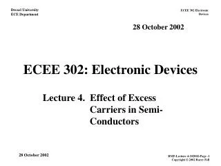 ECEE 302: Electronic Devices
