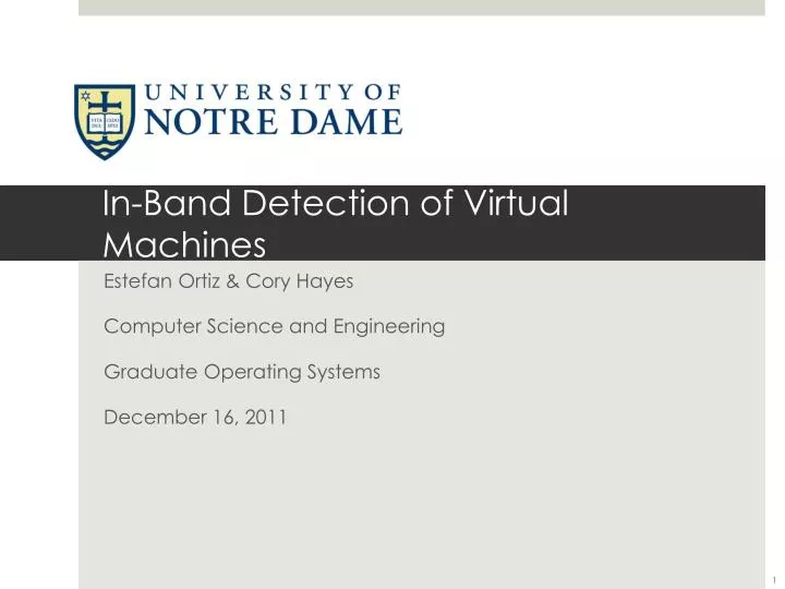 in band detection of virtual machines