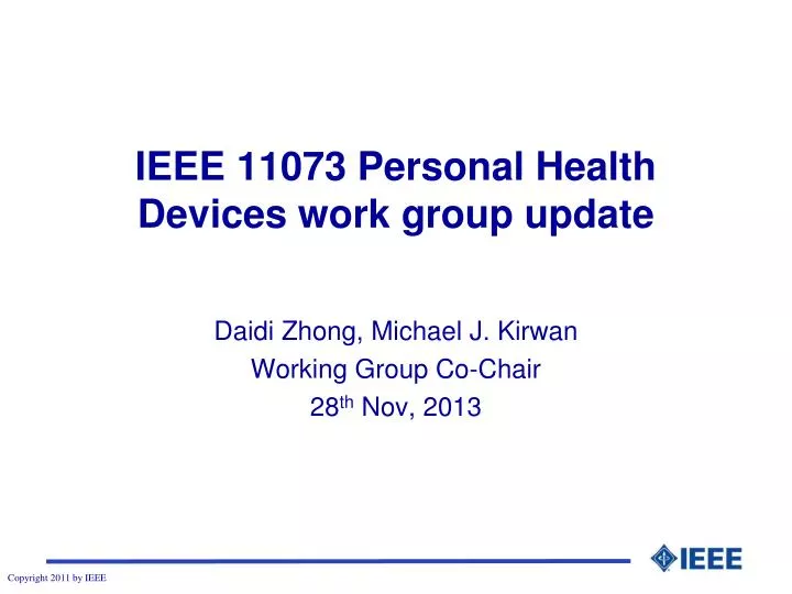 ieee 11073 personal health devices work group update