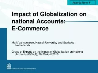 Impact of Globalization on national Accounts: E-Commerce