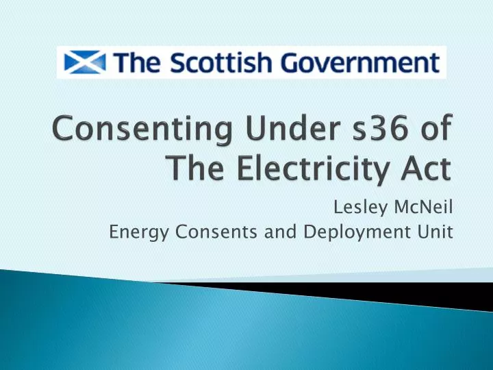 consenting under s36 of the electricity act
