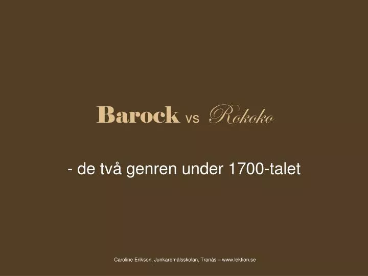 barock vs rokoko