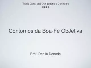 contornos da boa f objetiva