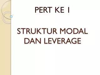 struktur modal dan leverage