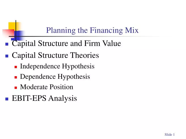planning the financing mix
