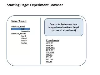Starting Page: Experiment Browser