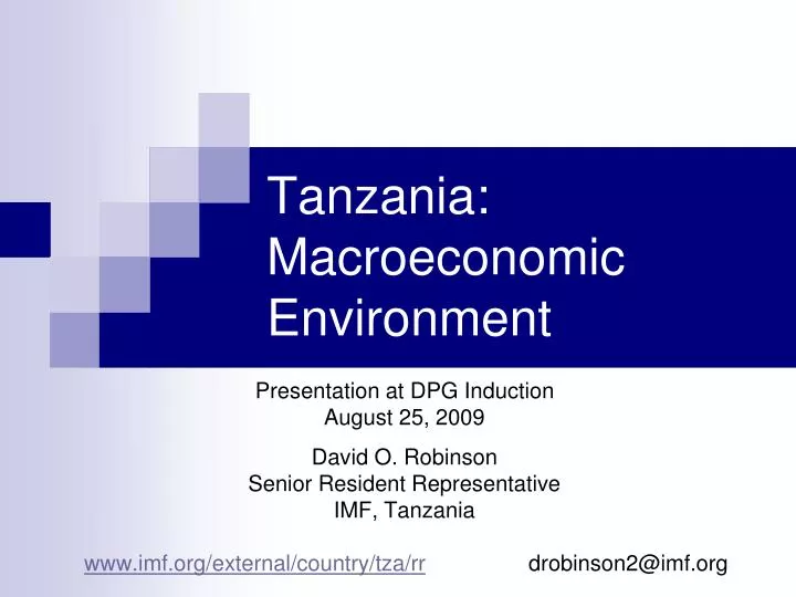tanzania macroeconomic environment