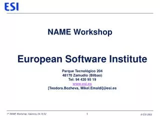 NAME Workshop