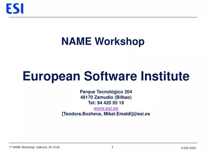 name workshop