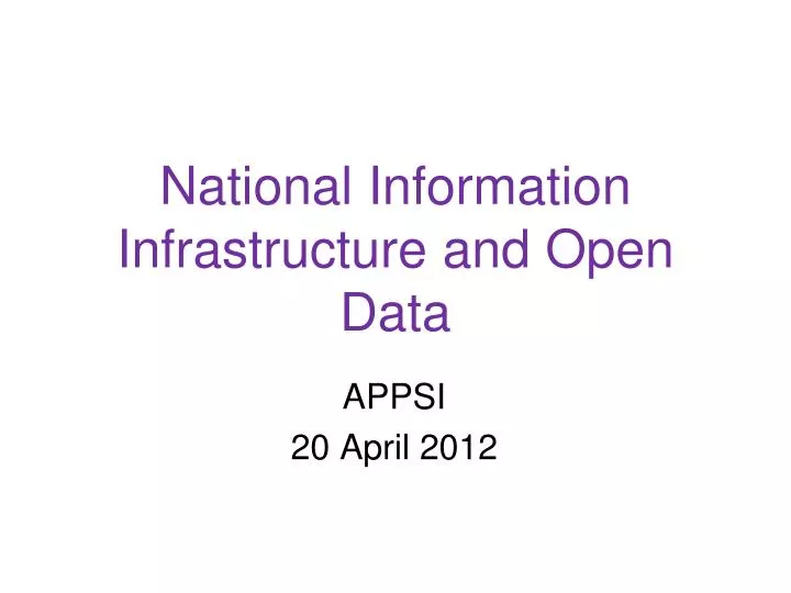 national information infrastructure and open data
