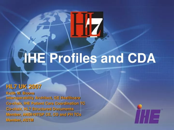 ihe profiles and cda