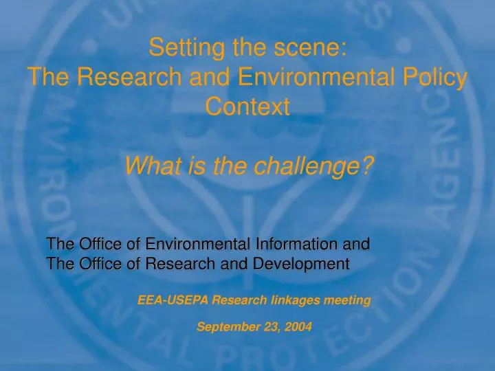 eea usepa research linkages meeting september 23 2004