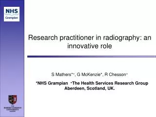 Research practitioner in radiography: an innovative role