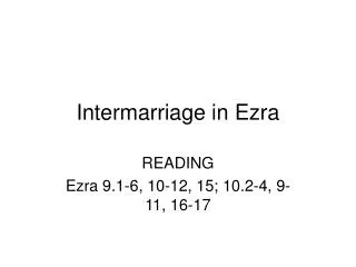 Intermarriage in Ezra