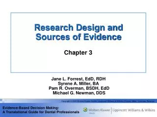 Research Design and Sources of Evidence
