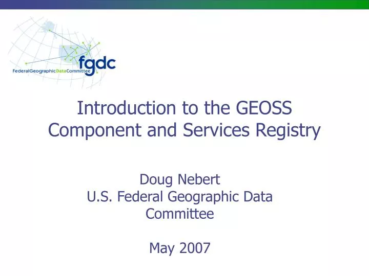 introduction to the geoss component and services registry