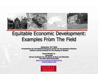 Equitable Economic Development: Examples From The Field