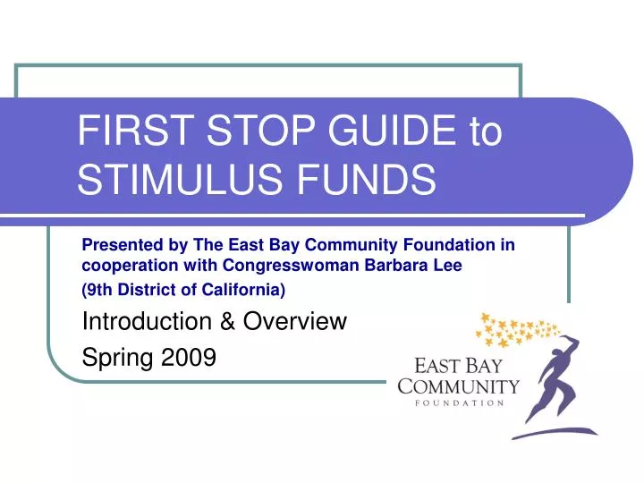 first stop guide to stimulus funds