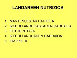 LANDAREEN NUTRIZIOA