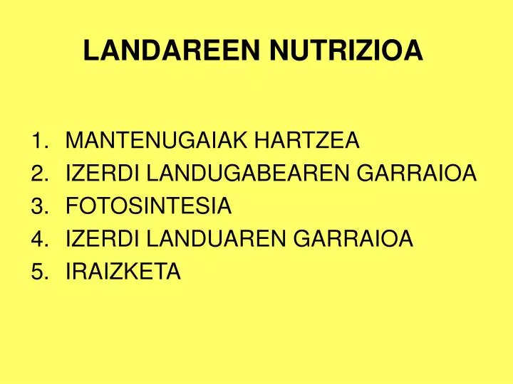 landareen nutrizioa