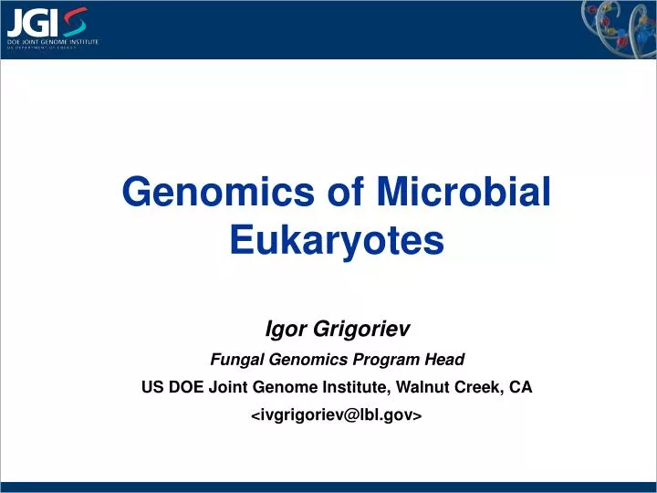 genomics of microbial eukaryotes