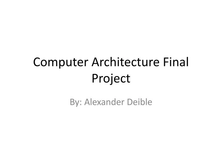 computer architecture final project