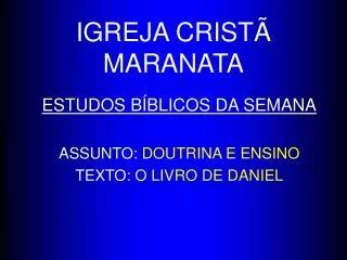 igreja crist maranata