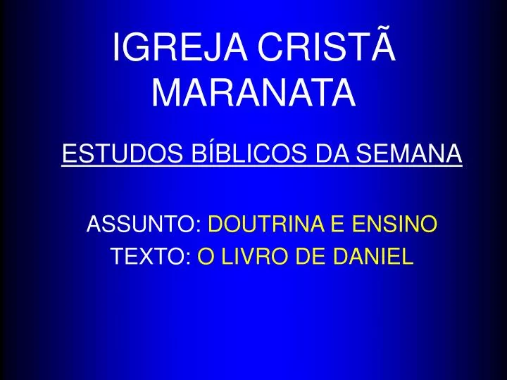 igreja crist maranata